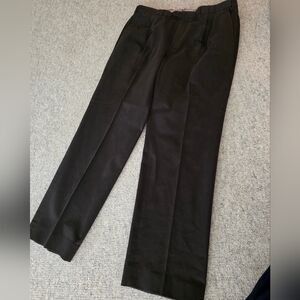 ERMENEGILDO ZEGNA Trousers Mens EU Size 54 L 100% Wool Pleated Dress Pant Brown